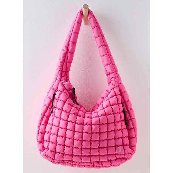 NWT Free People Movement Quilted Carryall Shoulder Bag ONE SIZE (Bubblegum/Pink) - Picture 16 of 16
